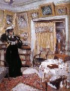 Edouard Vuillard Wear black clothes woman France oil painting artist